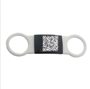 Silicone collar tag with QR code - white